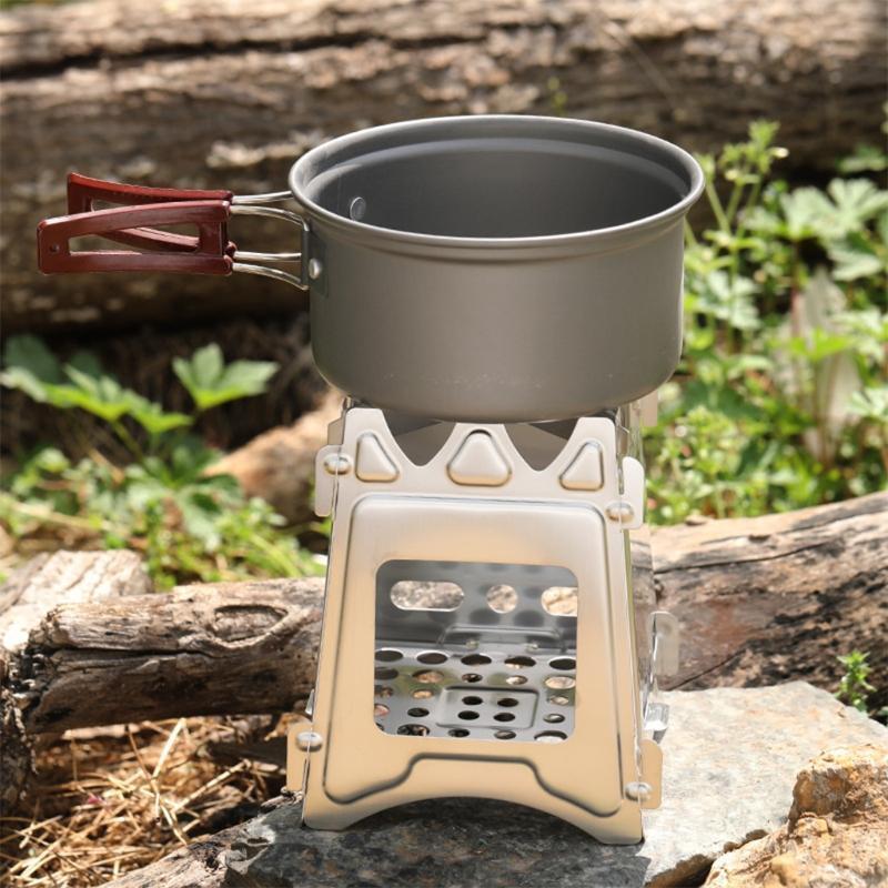Stainless Steel Stove Camping Collapsible Wood Burner for Picnic Hiking Barbecue