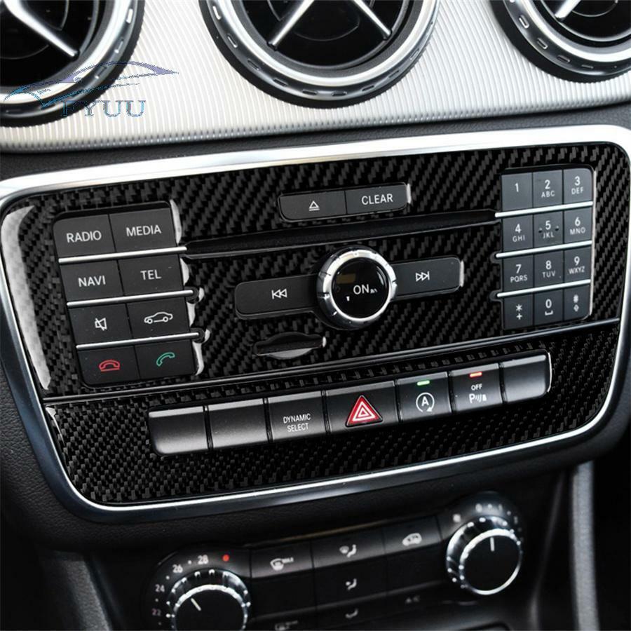 Carbon Fiber Center Control CD Panel Decor Cover Trim For Mercedes Benz GLA CLA