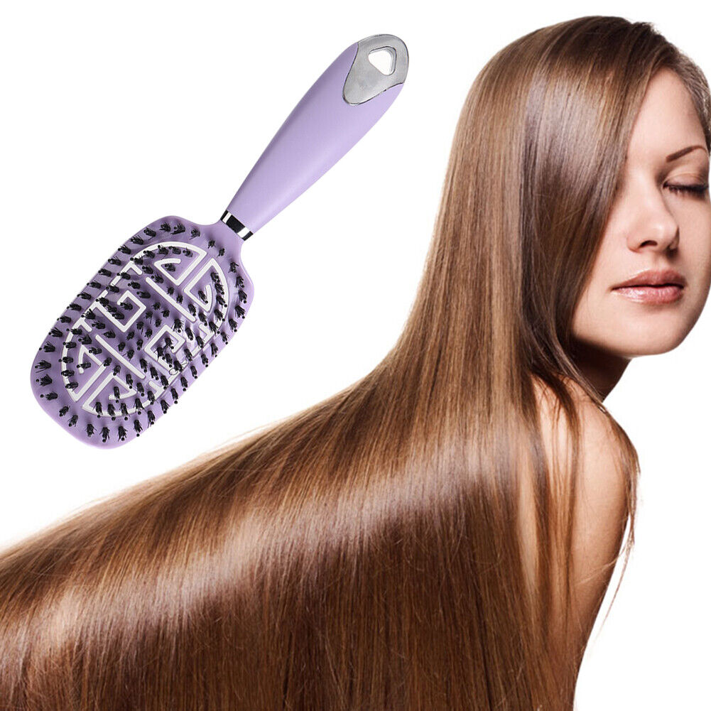 Brush Detangling Hair Comb Nylon Scalp Massage Wet Cur Pro(Purple)