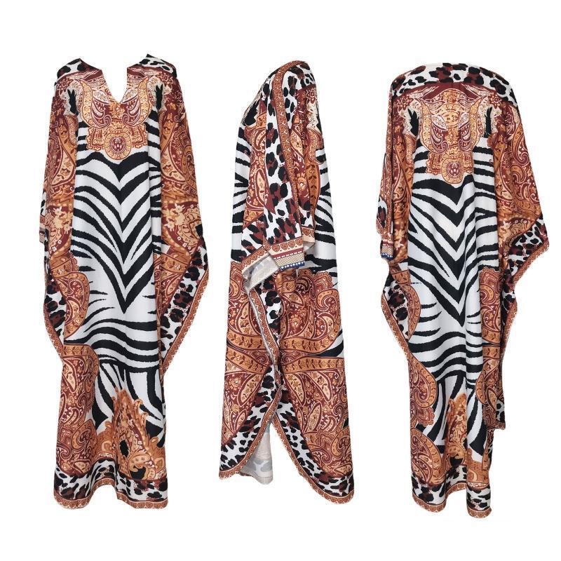 Women Loose Robe Bikinis Cover Ups Ethnic Print Swimwear Cover Ups Holiday Dress