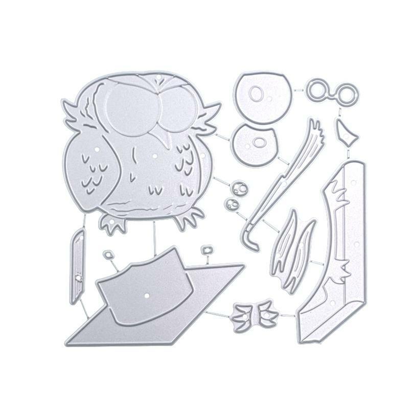 Cartoon Owl with Graduation Cap Metal Cutting Dies Stencil DIY Album Template