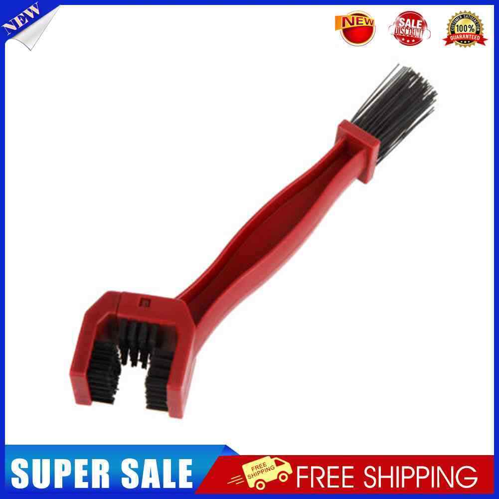 Cycling Motorcycle Chain Cleaning Tool Gear Grunge Brush Cleaner red