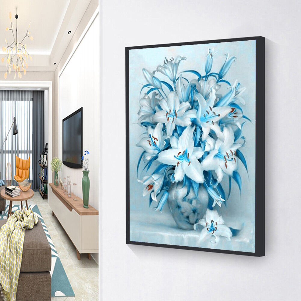 5D DIY Full Square Drill Elegant Flowers Cross Stitch Wall Diamond Painting