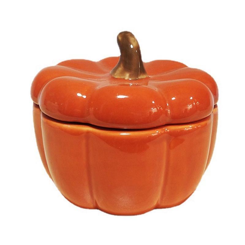 Pumpkin Candle Holder Cup with Lid for Home Bedroom Decoration Ceramics Cups
