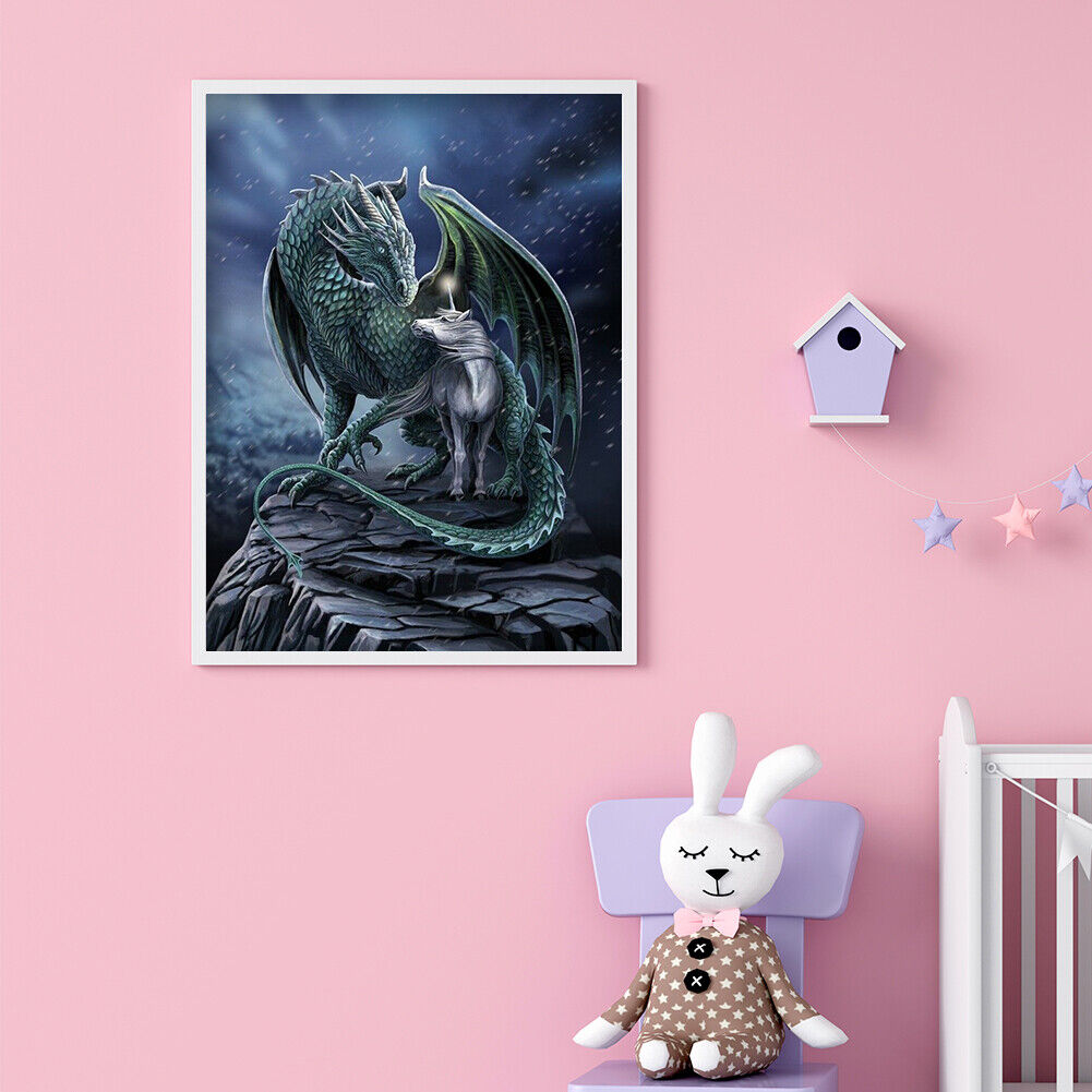5D DIY Diamond Painting Full Round Drill dragon Picture of Rhinestone