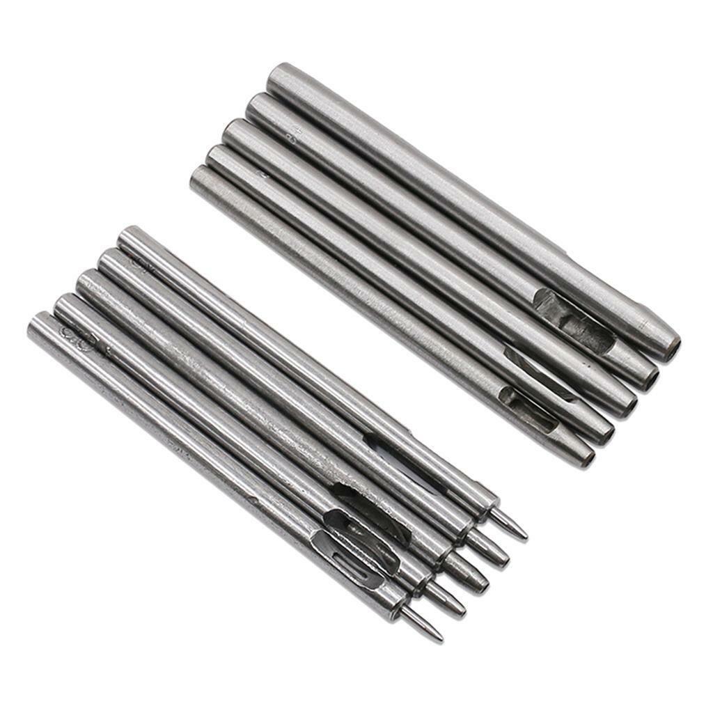 Set of 10 Leather Hollow Punch Cutter Set for Plastics Watch Canvas Tools