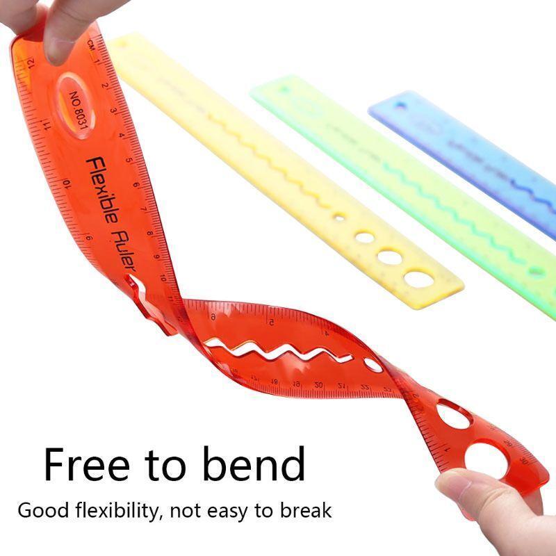 Soft 30cm Ruler Multicolour Flexible Creative Stationery Rule Office School