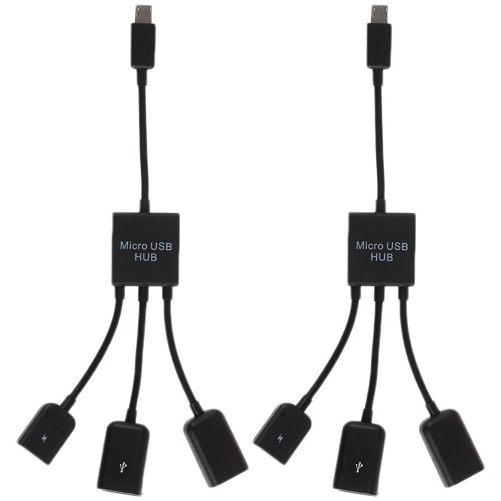 Phone Flash Drive Mouse Micro USB HUB 3 In1 Converter Host OTG Cable Adapter