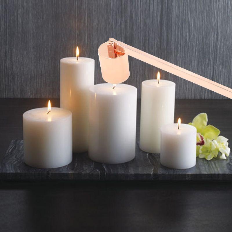 16CM Stainless Steel Straight Tube Cylinder Shaped Candle Snuffer Metallic Rose