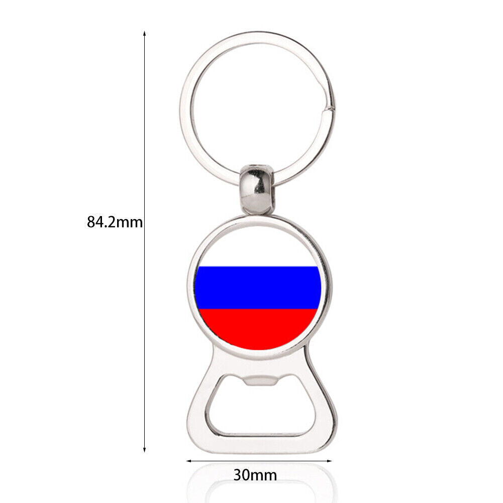 Russian National Flag Gem Bottle Opener Keychain Multifunction Bag Key Ring