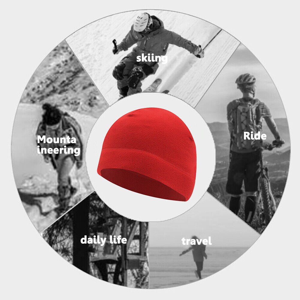 Beanies Hats Winter Warm Sports Cycling Running Ski Bonnet Caps (Red)