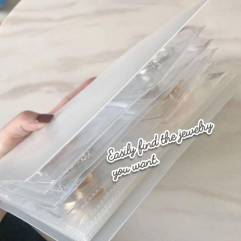 PVC Ziplock Bags Thickened Clear Jewelry Earrings Storage Bags with Storage Book