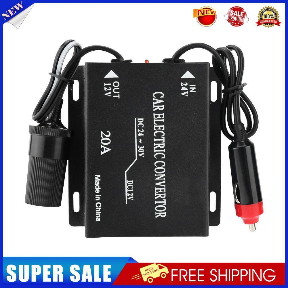 Truck 24V DC to Car 12V DC 20A Cigarette Lighter Step Down Buck Converter