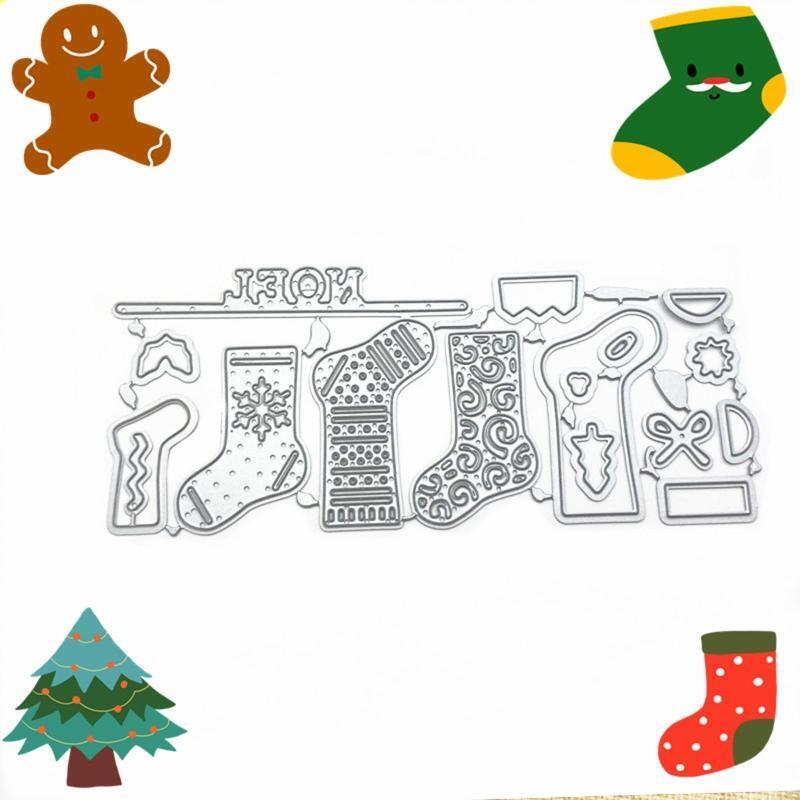 Christmas Socks Metal Cutting Dies Stencil Scrapbooking DIY Album Stamp Emboss
