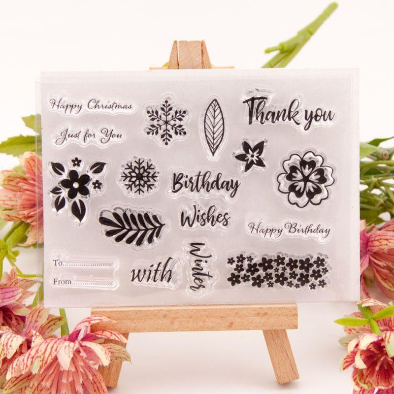 Birthday Wishes Silicone Clear Seal Stamp DIY Scrapbooking Embossing Photo Album