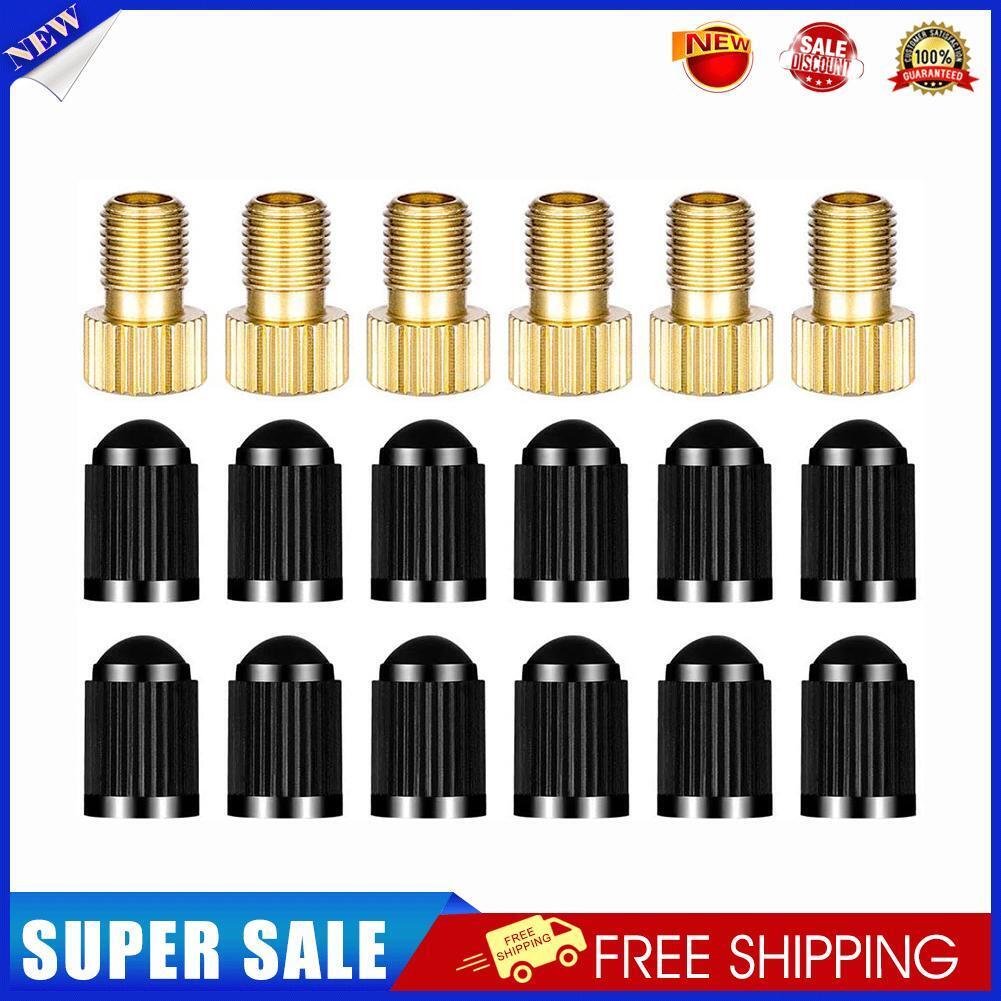 18pcs Presta Valve Adaptors + Tire Valve Cap Set Bike Tire Valve Adapters