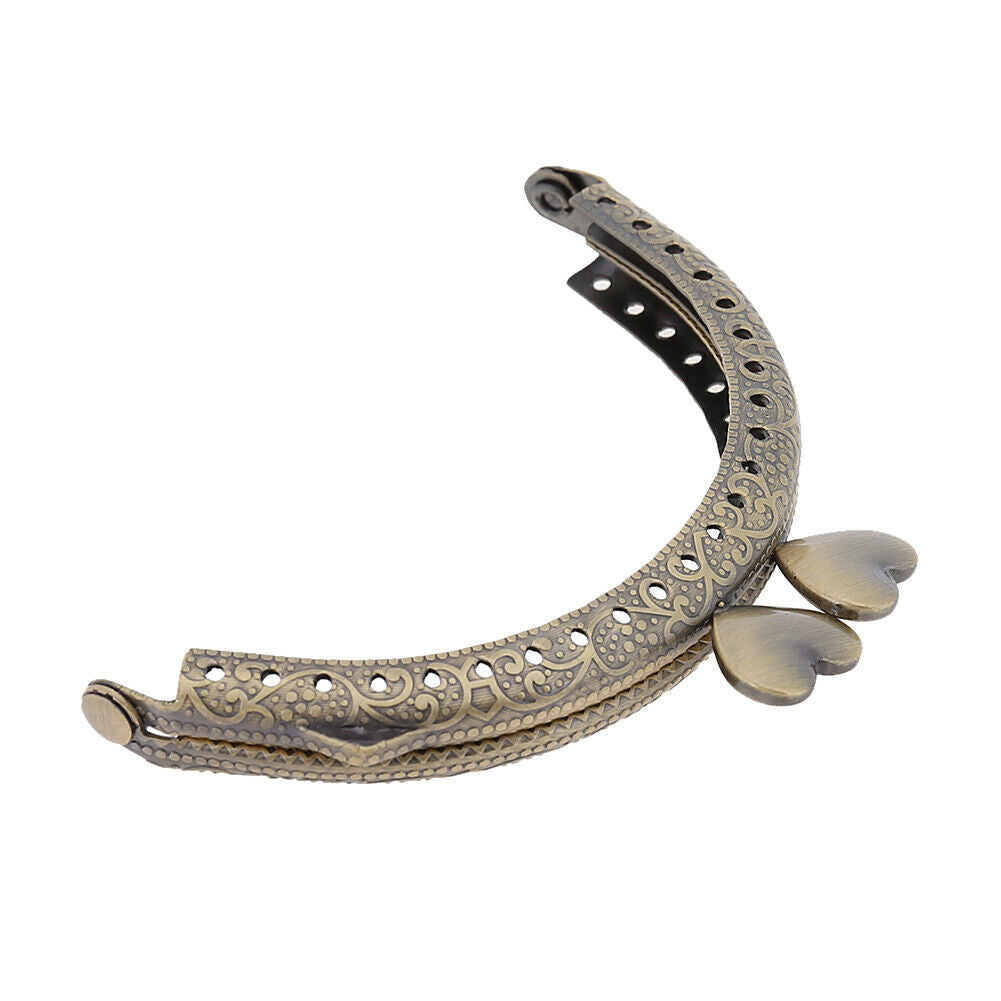 8.5cm Semicircular Metal Purse Frame Heart Kiss Clasp DIY Accessory(Bronze)