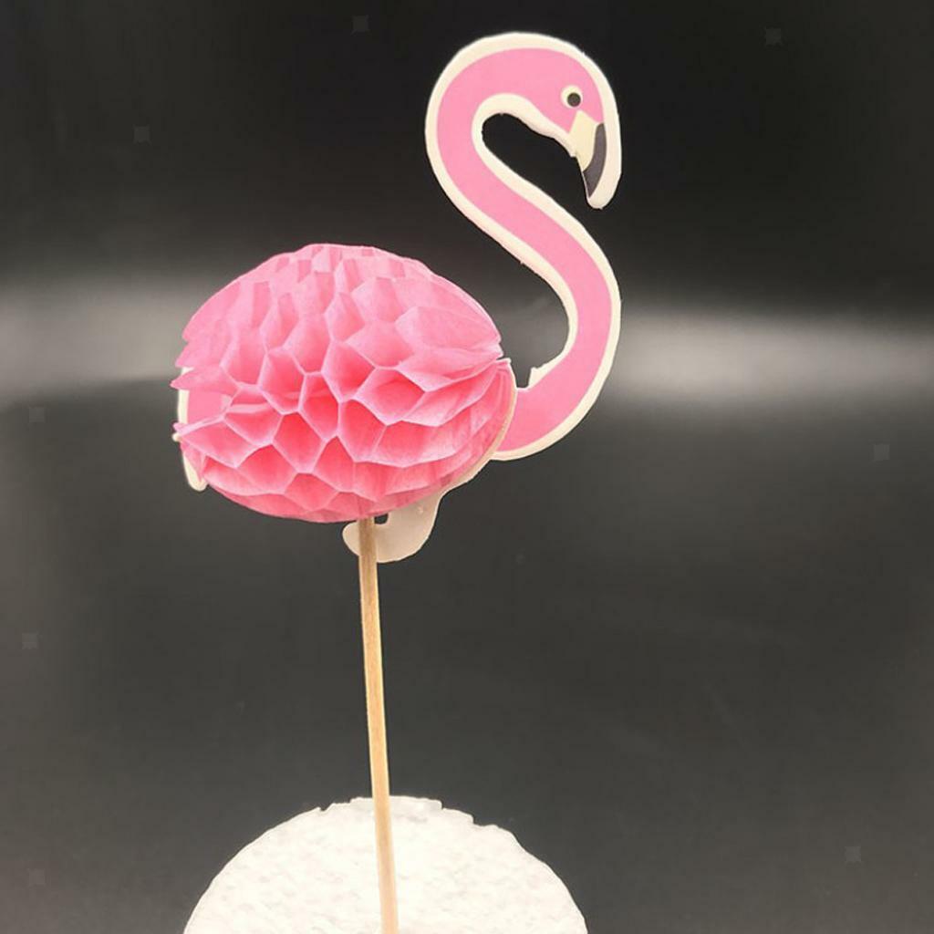 12x Flamingo Cupcake Cake  Decoration for Luau Wedding Birthday