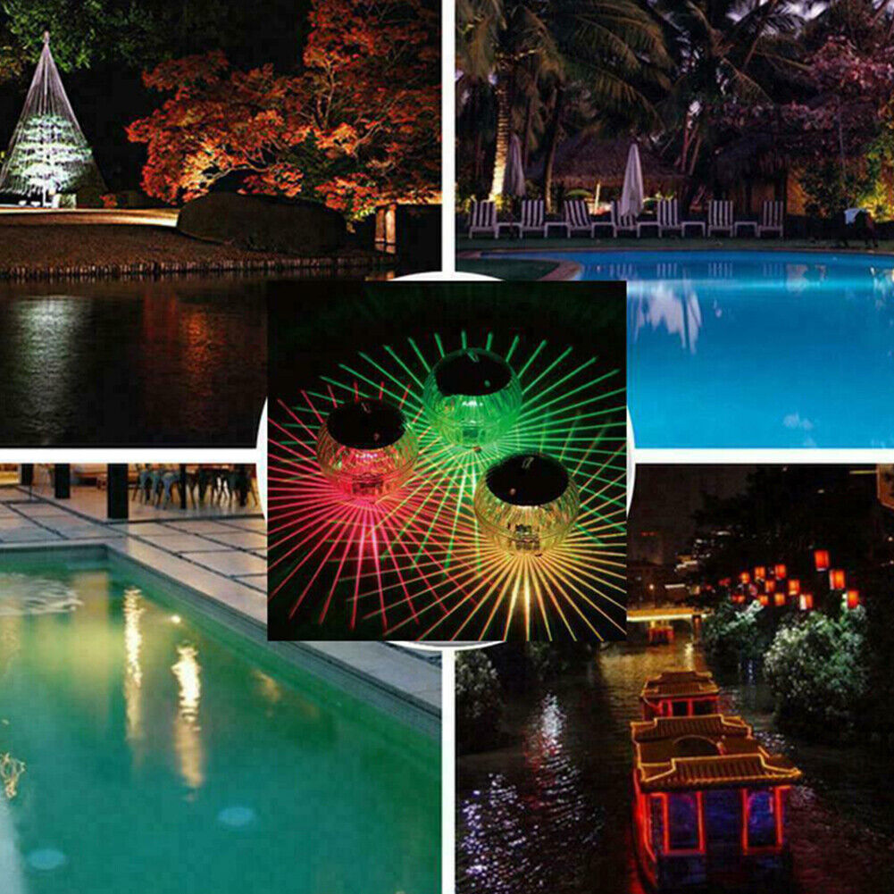 LED Solar Water Drift Lights Colorful Waterproof Pond Floating Decor Light