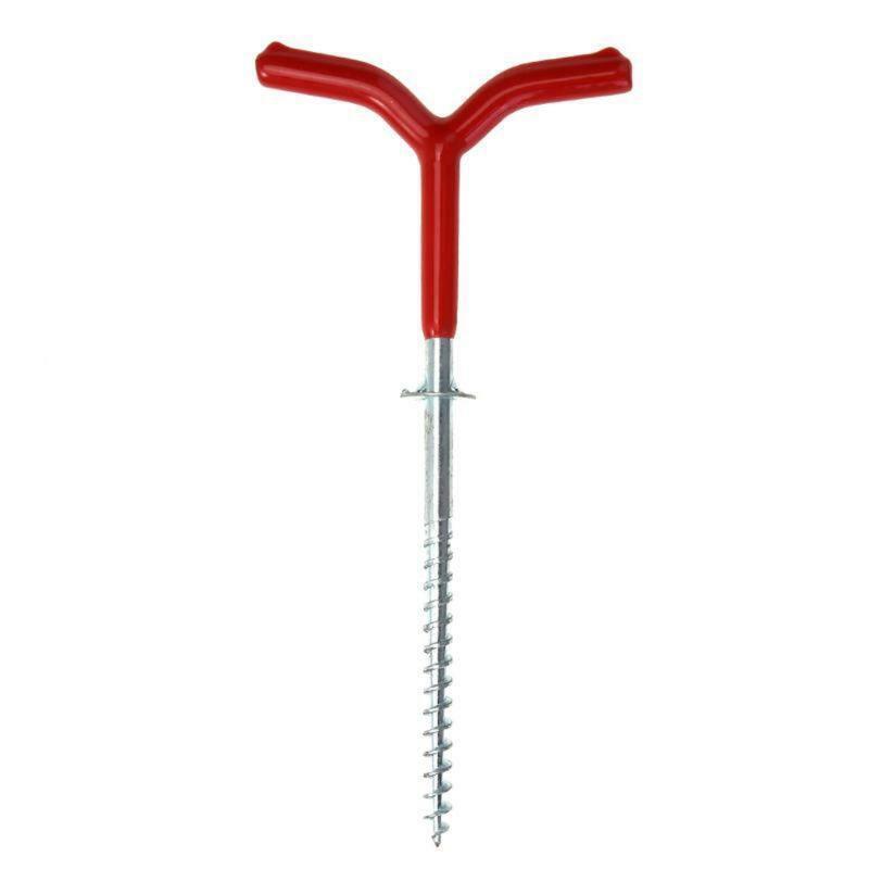 Camping Tent Stake Ice Fishing Screw Rod Stand Screw Thread Ground Anchor Holder