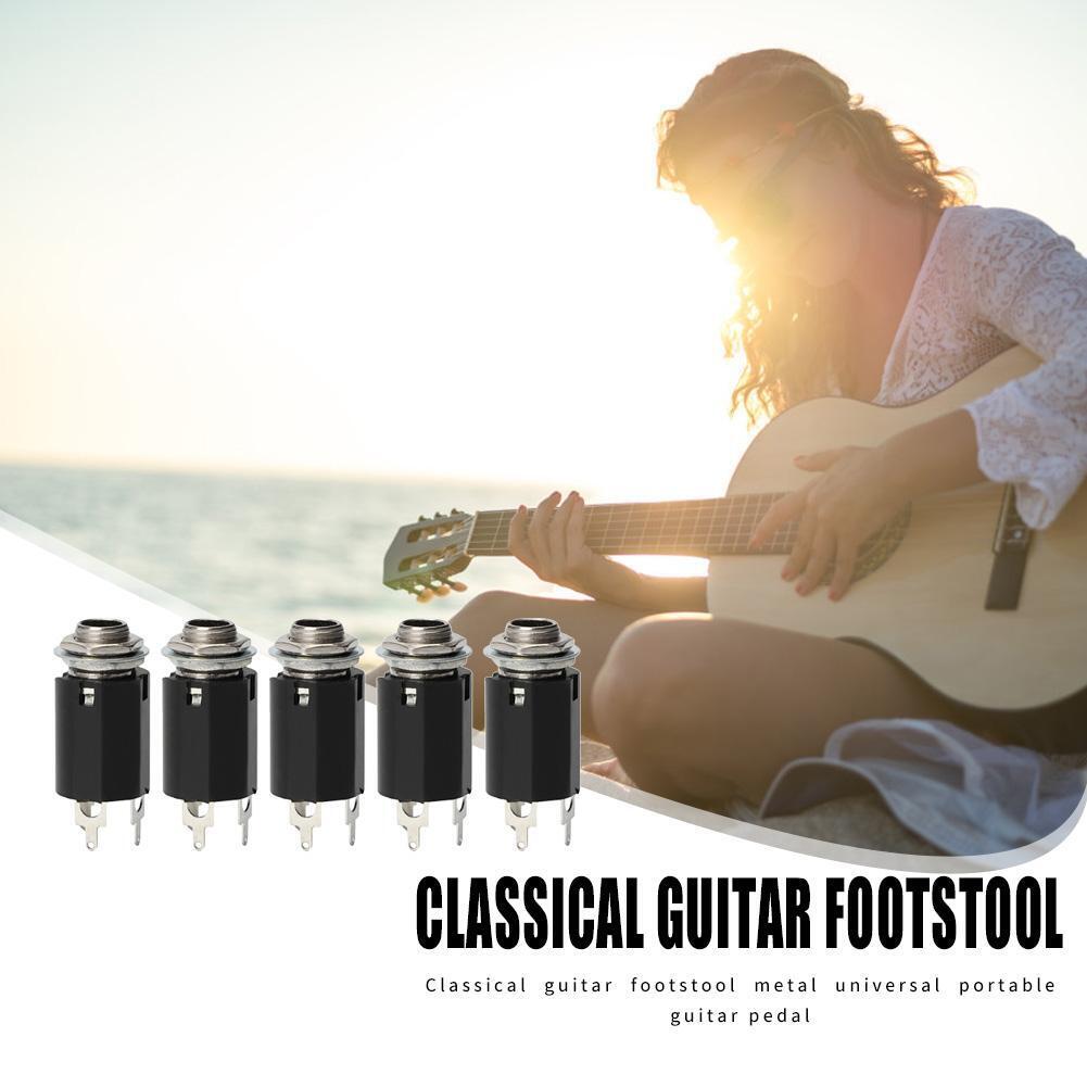 5pcs Acoustic Electric Guitar EQ Socket Plug 6.35mm Stereo Output Socket