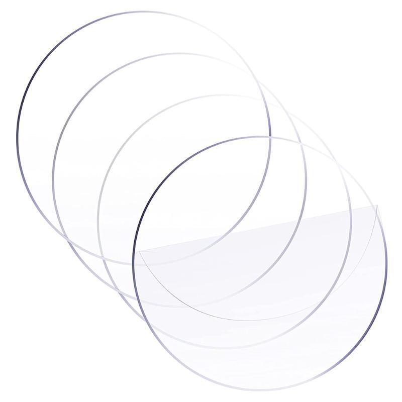 20pcs 4inch Clear Acrylic Sheet Round Disc Transparent Water Resistant Panel DIY