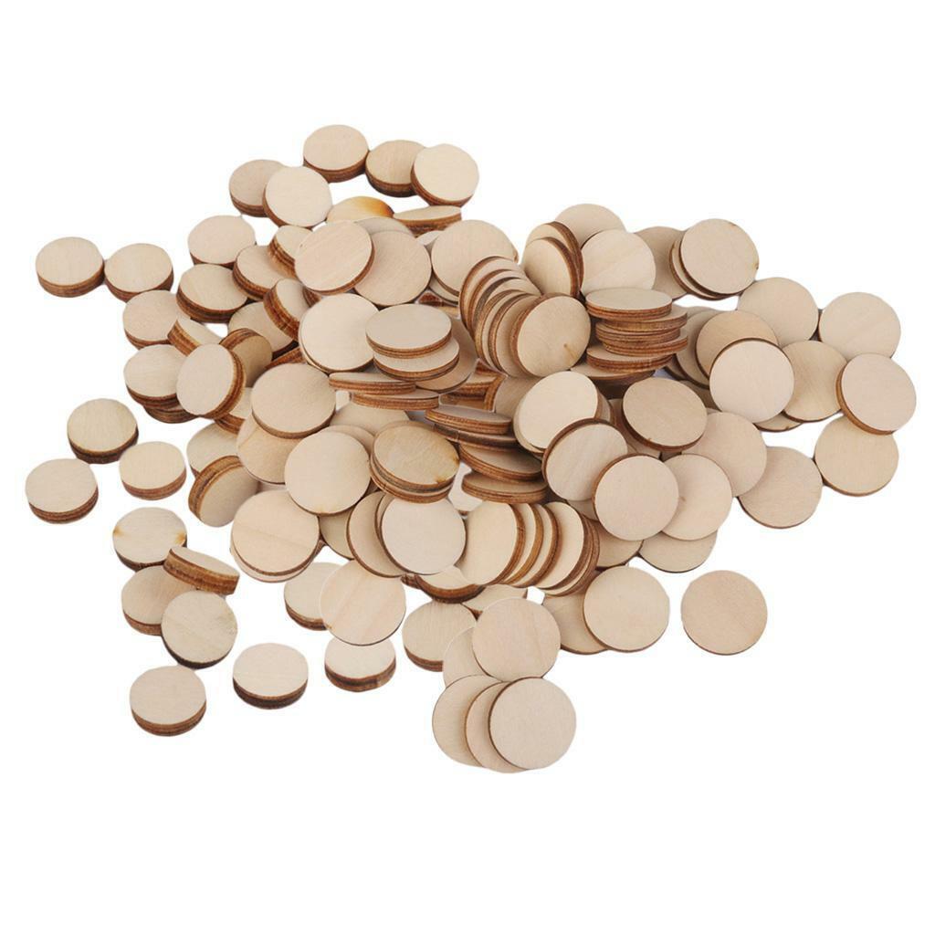 200 Pieces Assorted Round Disc Unfinished  Cutout Circles  Crafts