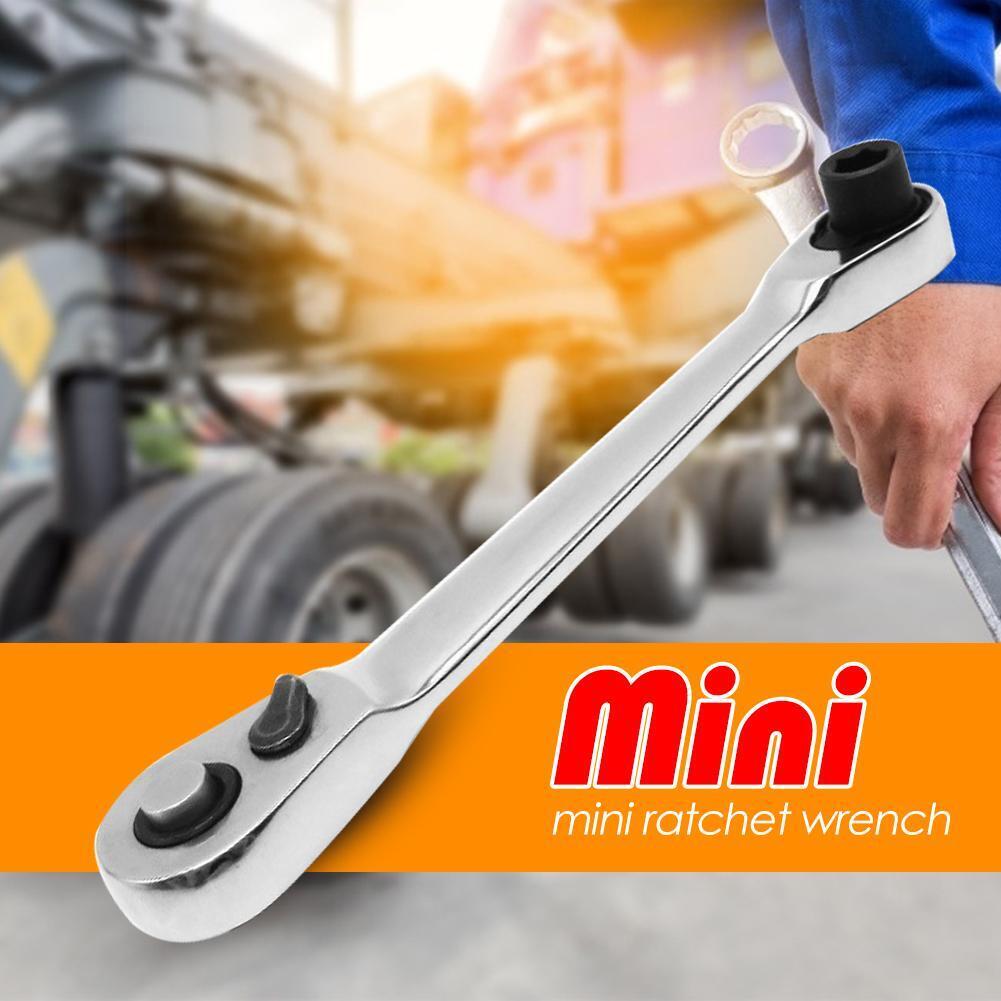 1/4 inch Mini 72 Tooth Ratchet Wrench CR-V Socket Spanner Car Repair Tool