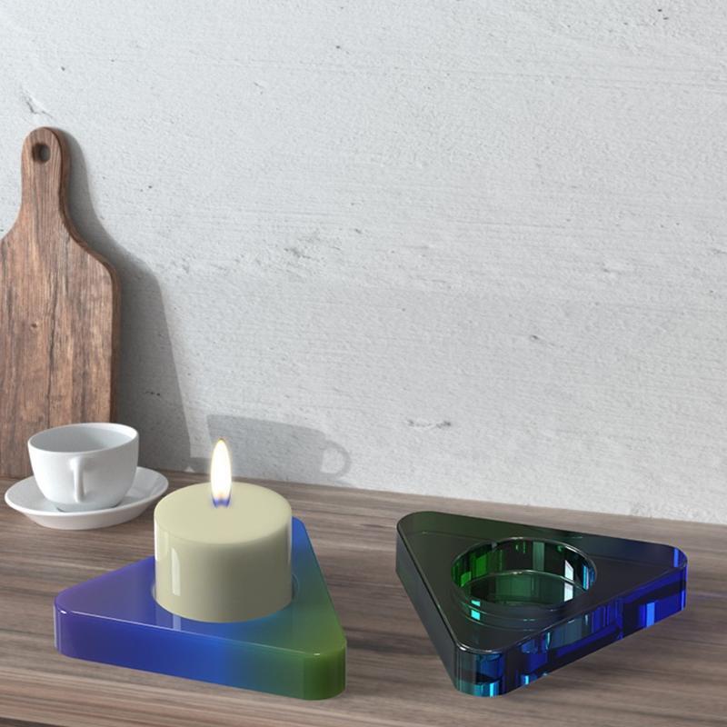 DIY Silicone Mold Candle Holder Mould Handmade Triangular Candle Holder Tea Cup