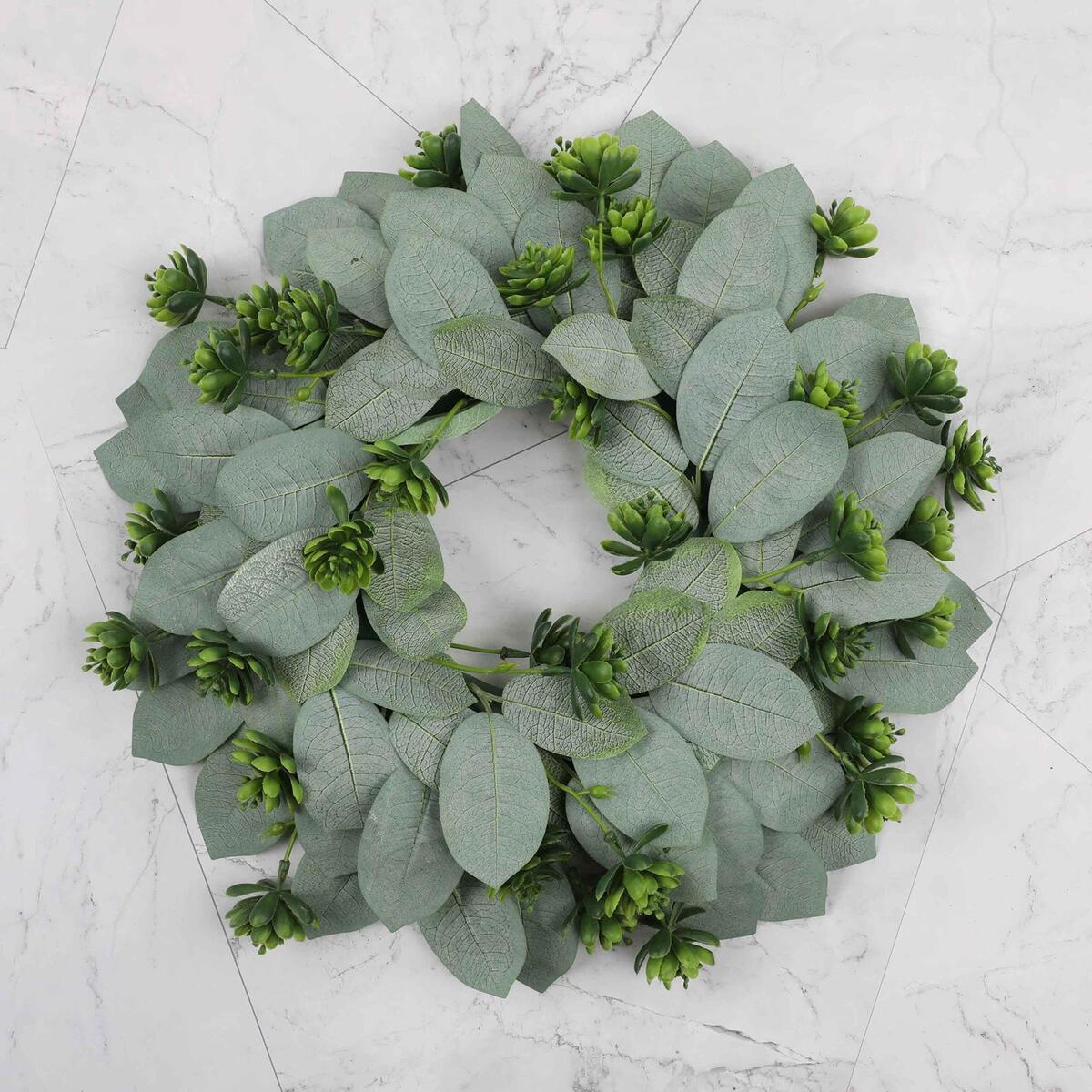 Eucalyptus Wreath Garland Outdoor Front Door Hanging Holiday Color B