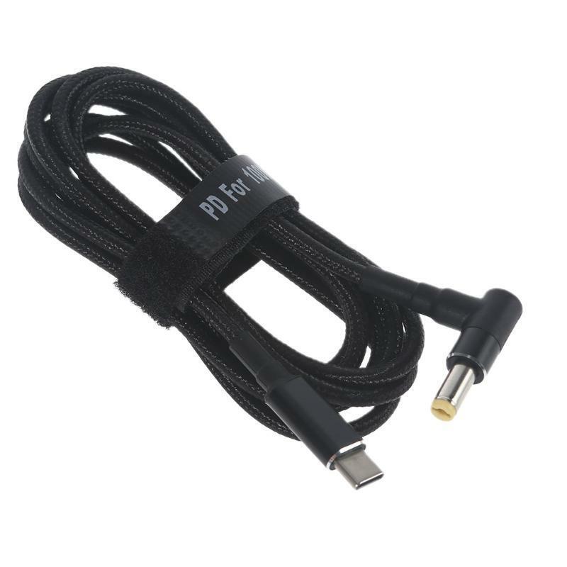 100W PD USB Type C Male Input DC 5.5 x 1.7 mm Male Power Charging Cable