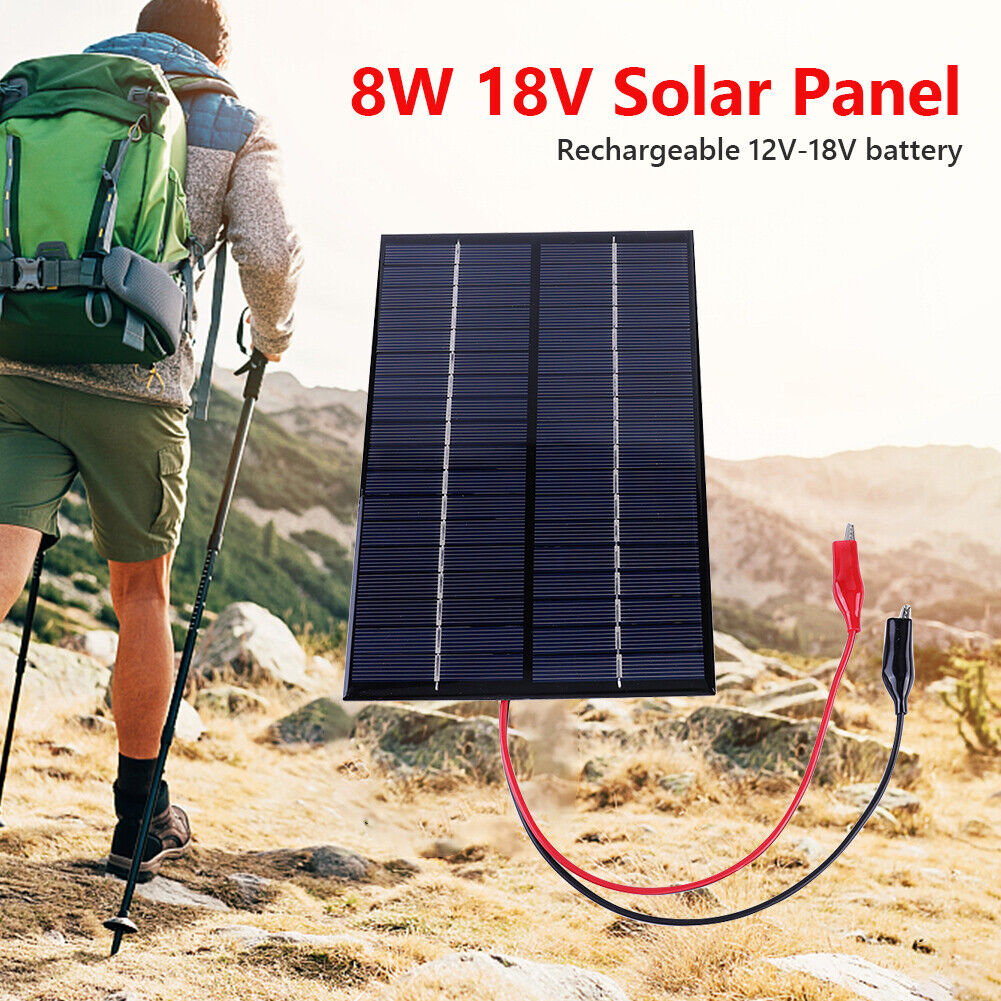 Waterproof Solar Panel 8W 18V Polycrystalline Board Portable DIY Solar Cell