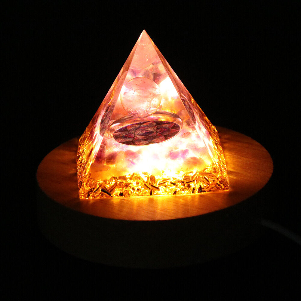Round Wooden LED Lights Display Stand Holder Lamp Base Desktop Art Ornament