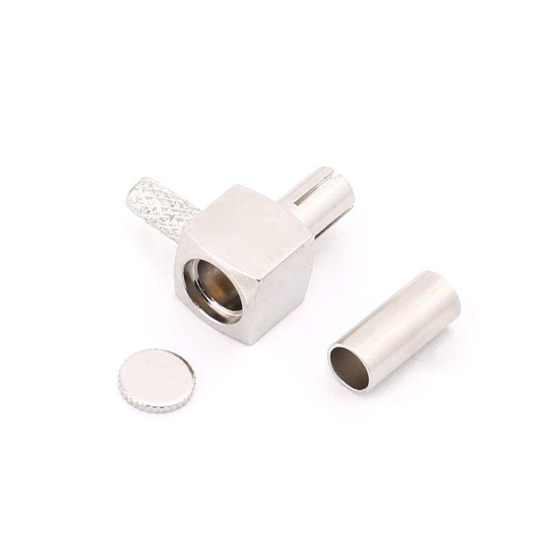 TS9 Male Plug RF Connector Right Angle 90 Degree Crimp Coaxial Adapter For RG174