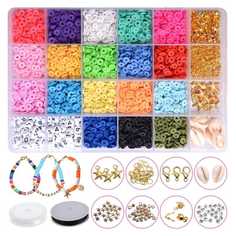 Loose Spacer Beads Necklace Earrings Diy Craft Kit with Decorative Accessories