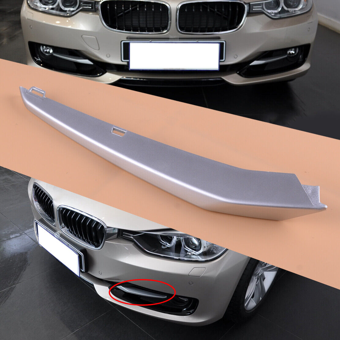 Left Chrome Fog Light Lamp Cover Trim Bezel Fit for BMW 3Series F30 F31 12-15 Li