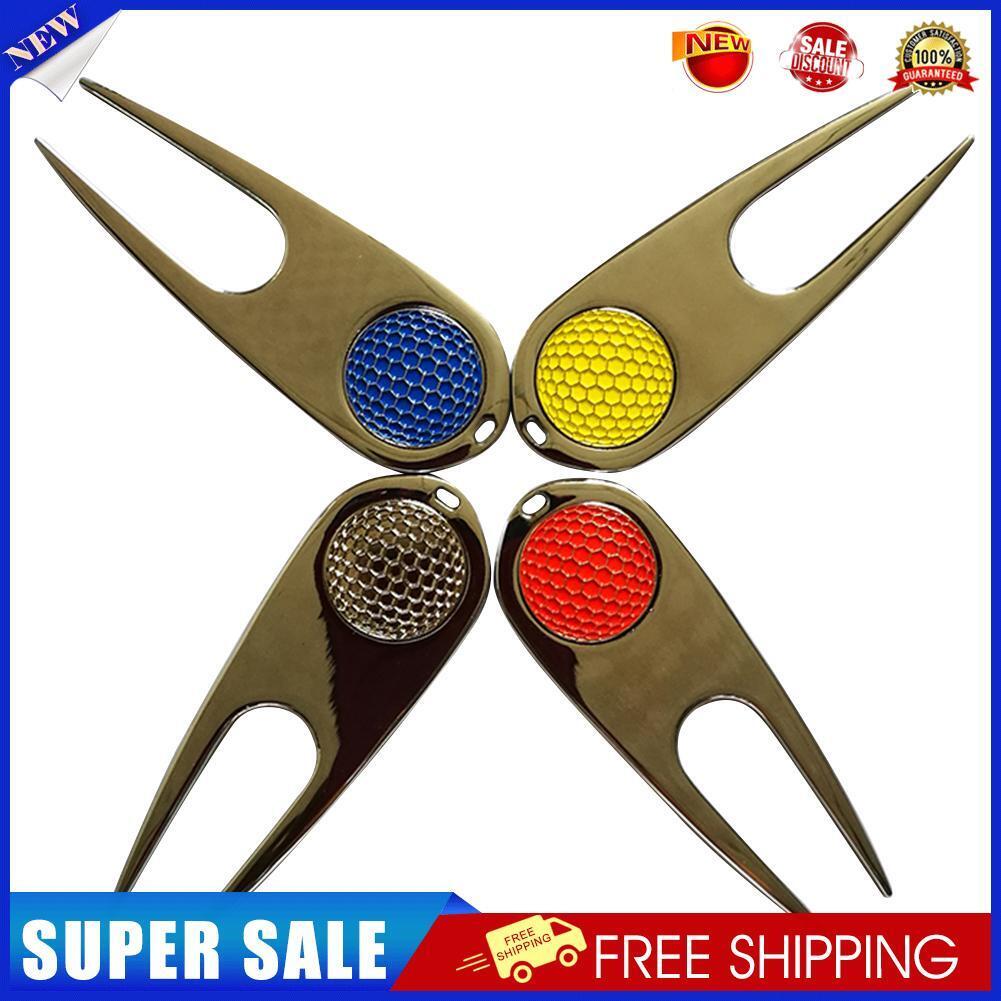 Magnetic Golf Divot Repair Tool Pitch Groove Cleaner Pitchfork Color Random
