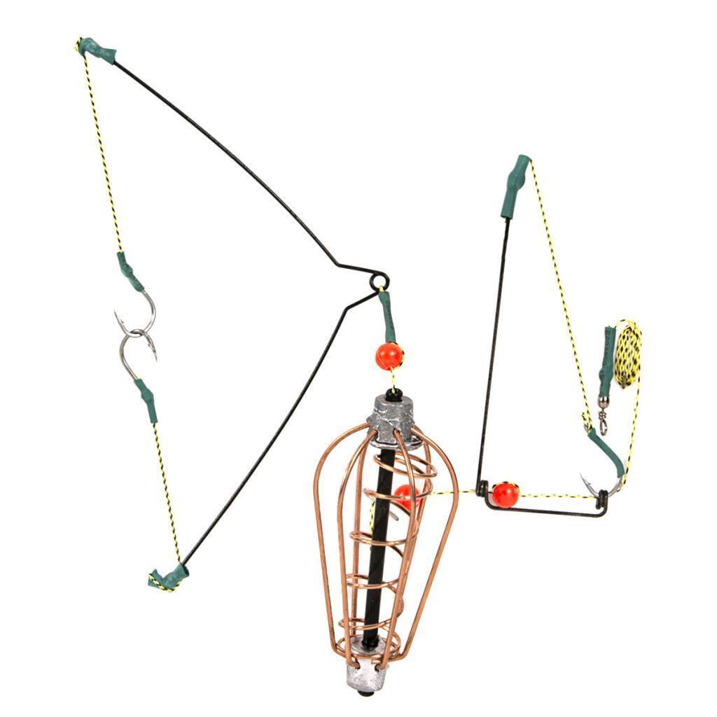 6x Spring Fishing Feeder Lead with Hooks 15/20/25g Carp Method Lure Cage