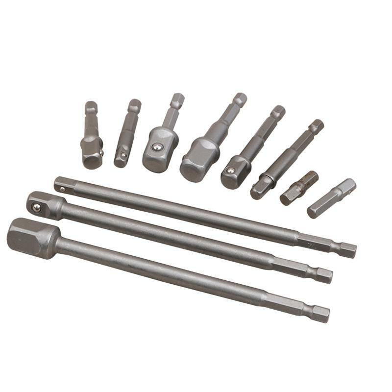 Hexagonal Shank to Square Joint Socket Rod Adapter Extension Drill Bits Bar Hex