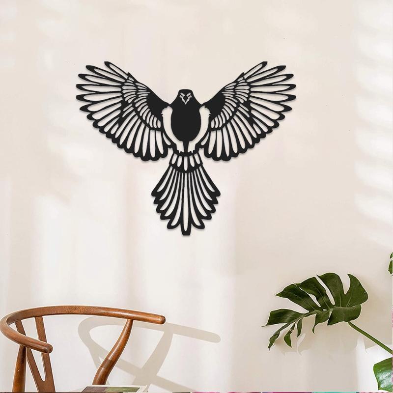 Metal Eagle Wall Art Decor Iron Animal Bird Silhouette Sculpture Garden Ornament