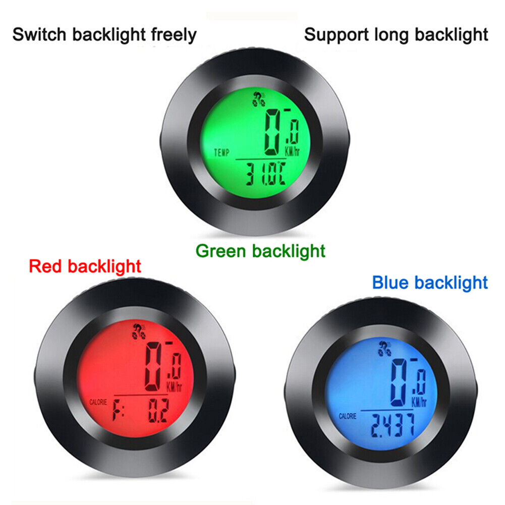 Bike Speedometer w/ Switchable Backlight Waterproof Road Bicycle Computer