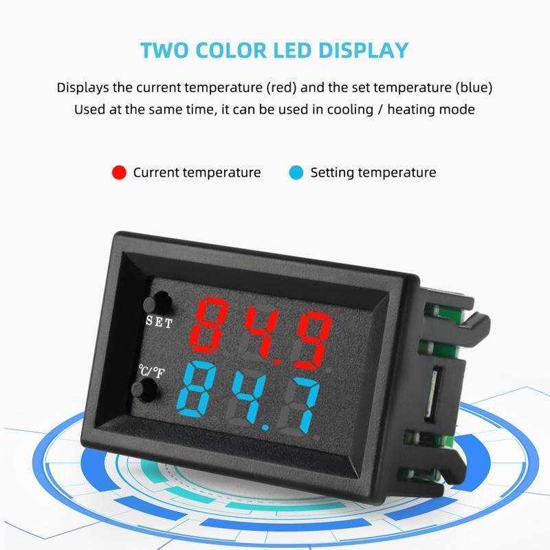 DC 12V Electronic Temperature Controller Heating/Cooling Thermostat Control