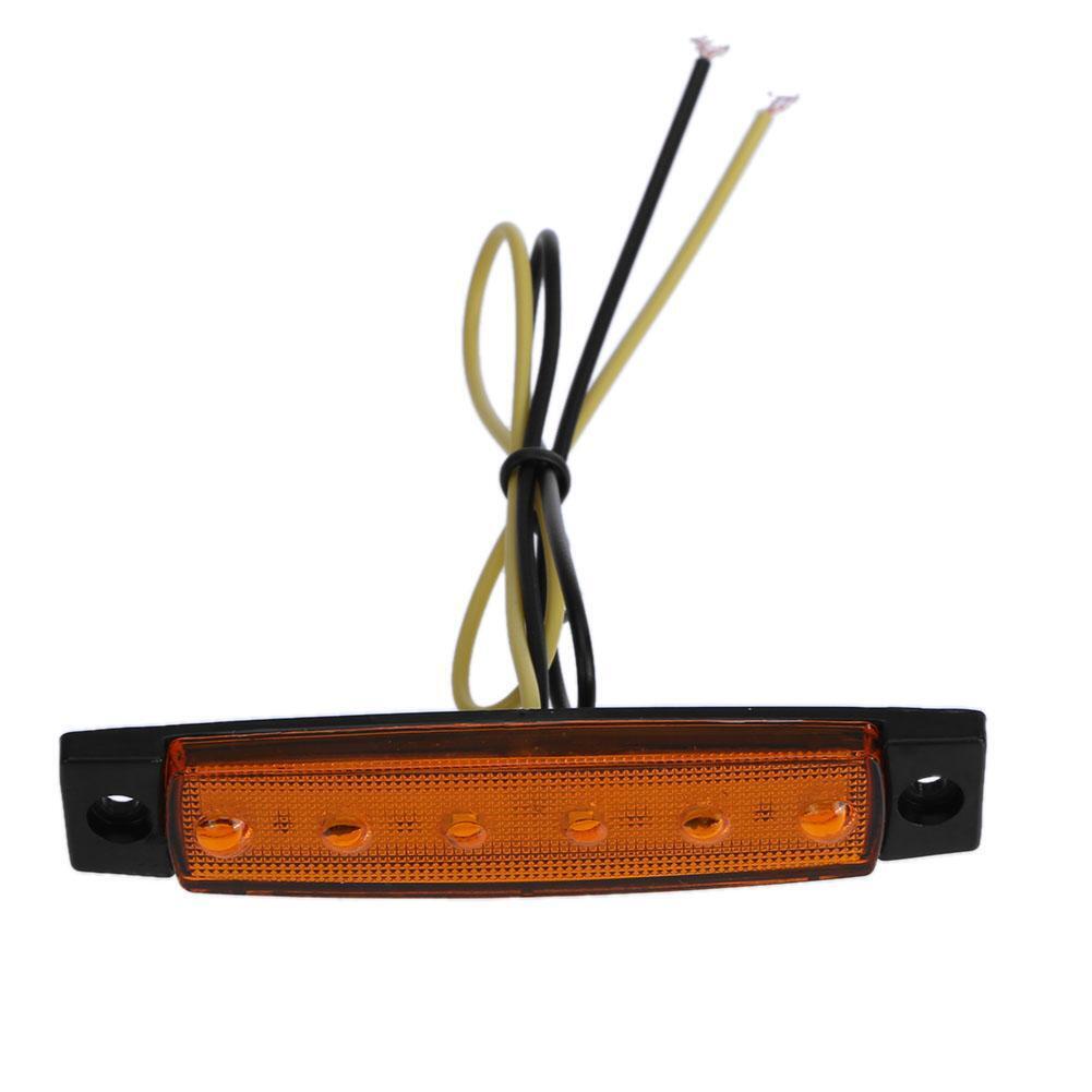 Waterproof 6SMD LED Car Bus Truck Trailer Side Marker Indicator Lamp(Yellow