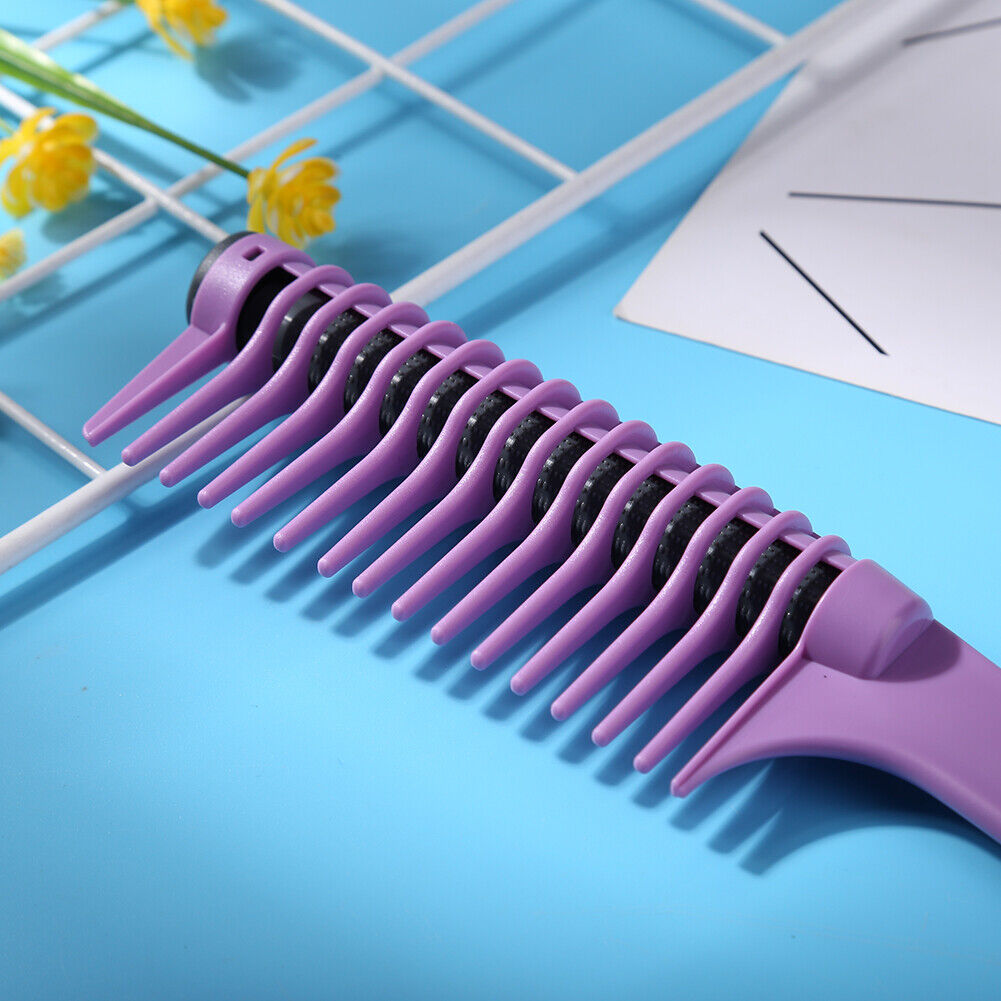 Anti Static Wide Tooth Hair Comb Reduce Hair Loss Curling Brush (Purple)