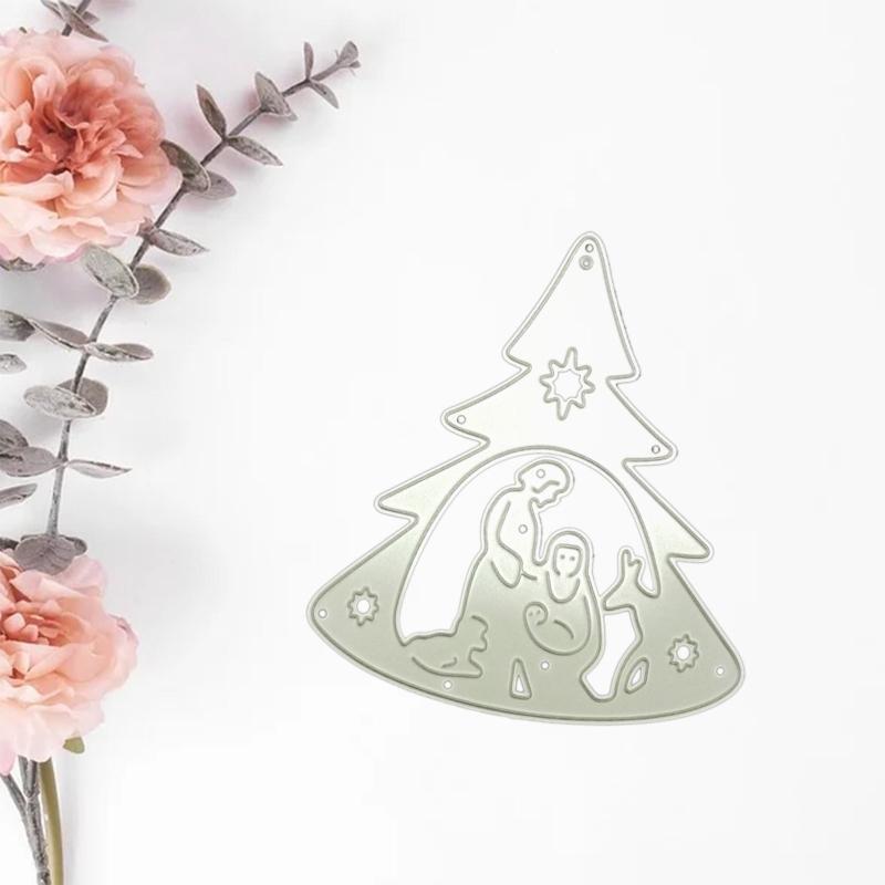 Christmas Tree Cutting Dies Photo Album Decoration Family Together Party Diary