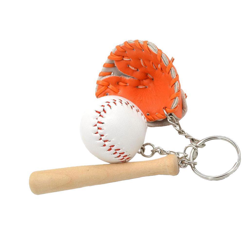 2Pcs  Baseball   Racket Keychains Creative Spit Keyring