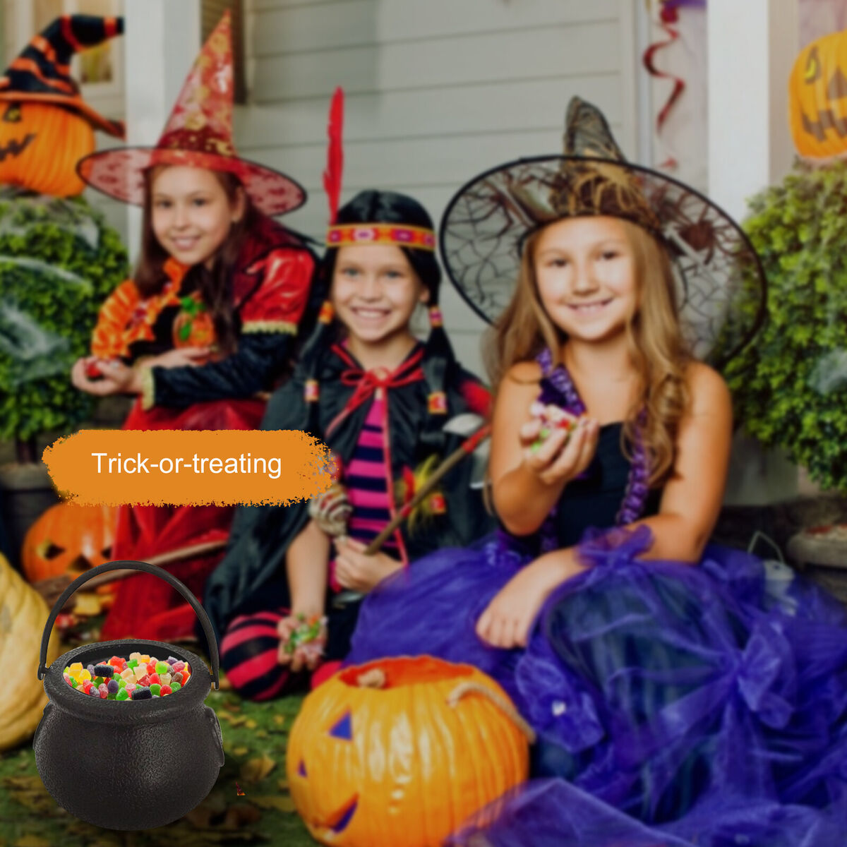 Mini Halloween Candy Bucket Pot Portable Witch Cauldron Jar (Witch Pot)