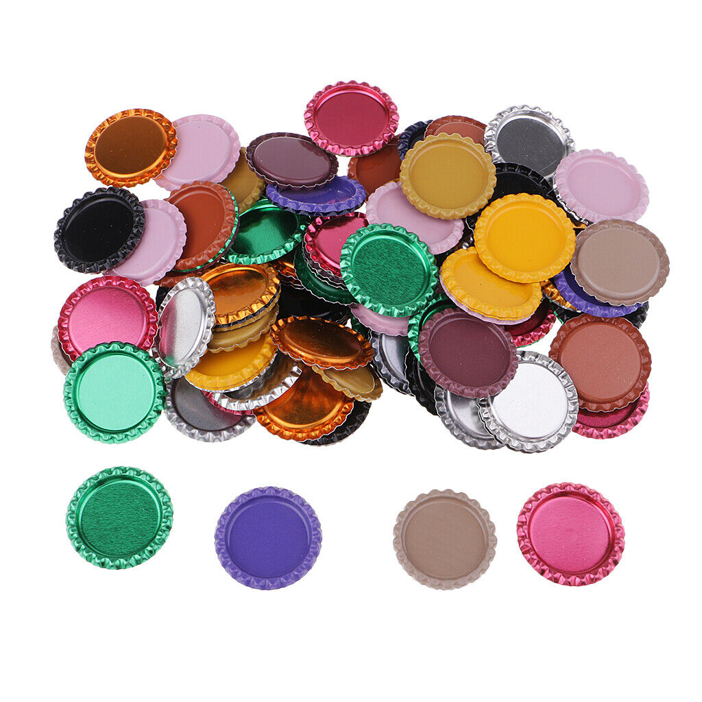 100 Piece Flattened Bottle Caps for DIY  Bows Pendant Craft Multicolor 2