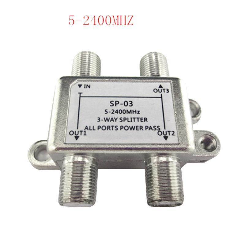 High Performance 3-way Splitter Satellite Tv Receiver 5-2400mhz?100db Shielding