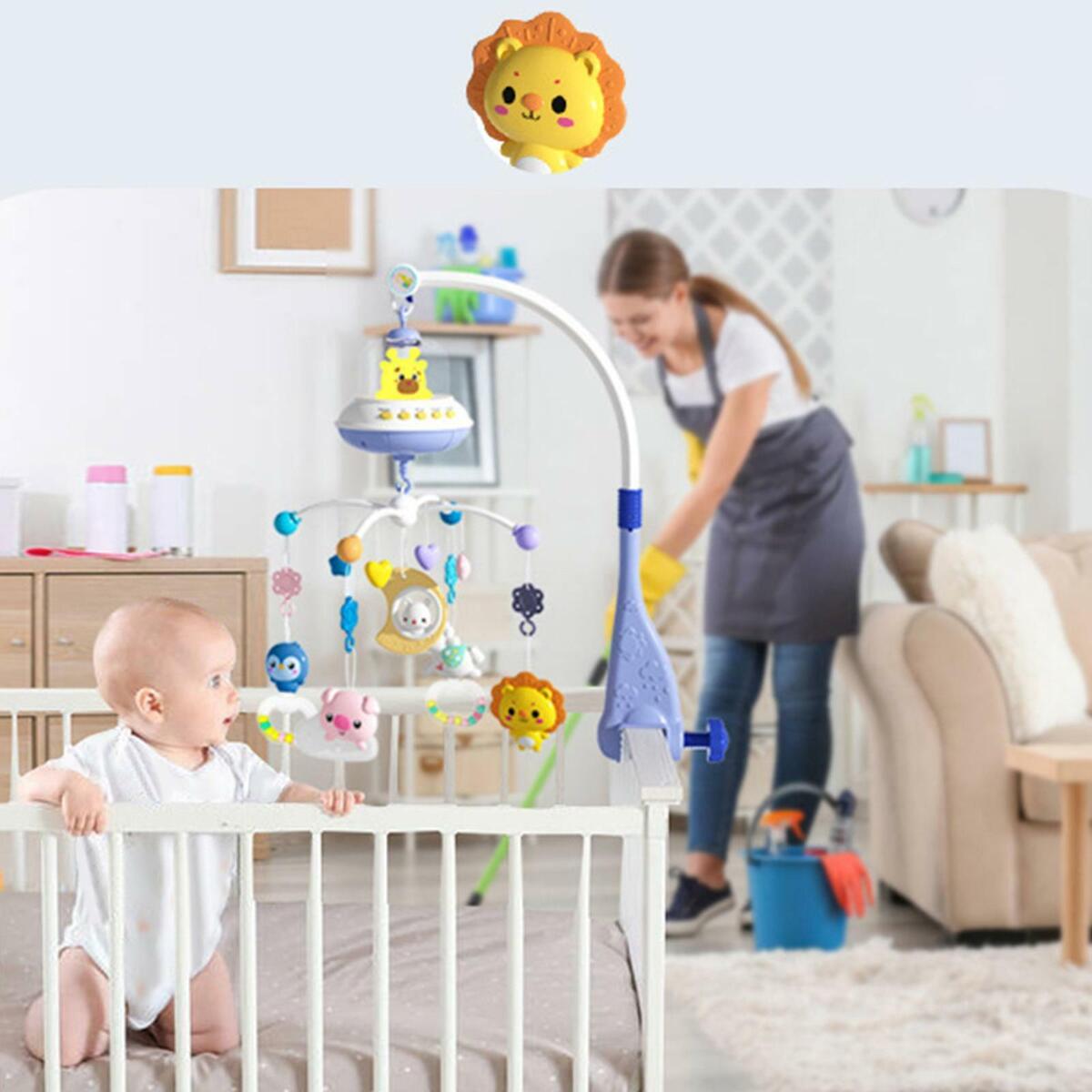 Baby Mobile Rattles  Assembly Cartoon Bell Timing Lullaby for Birthday